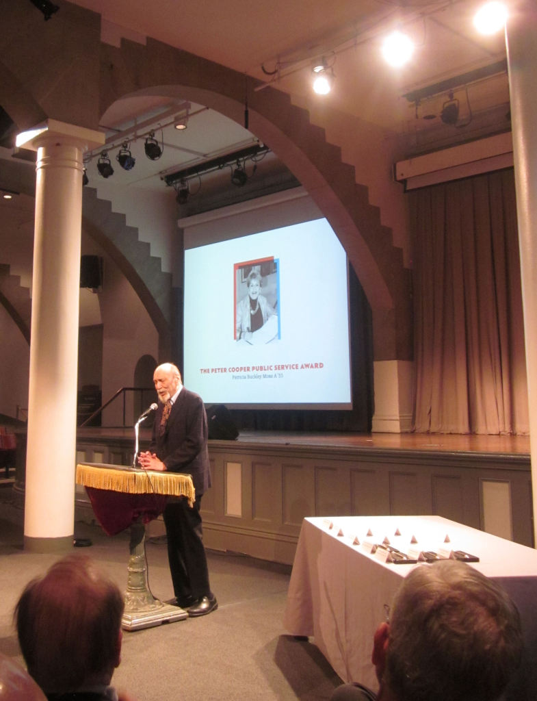 Milton Glaser presenting the Peter Cooper Service Award