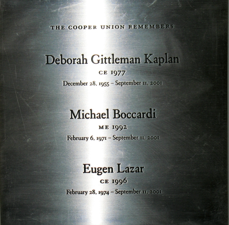 9-11 Alumni Names plaque