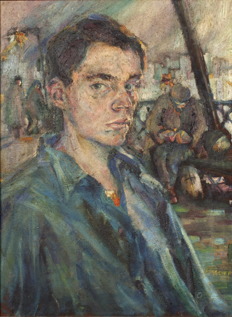 Self Portrait painted by Andrew Geller as a teenager -- Andrew Geller Architectural Archive/Jake and Tracey Gorst Collection